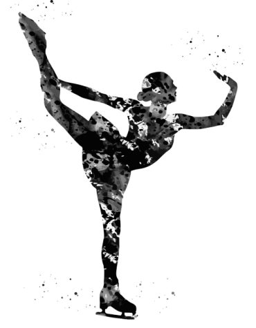 Black and White Ice Skater Paint By Numbers