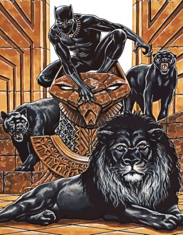 Black Panther and Lion Paint By Numbers
