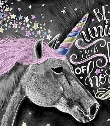 Black Unicorn Horse Paint By Numbers