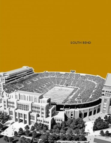 Notre Dame Stadium Black and White Paint By Numbers