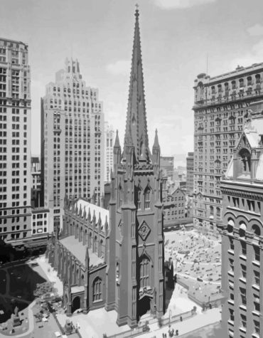 Black and White Trinity Church New York Paint By Numbers