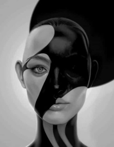 Black and White Woman Paint By Numbers