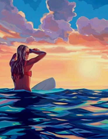 Blond Beach Surfer Paint By Numbers