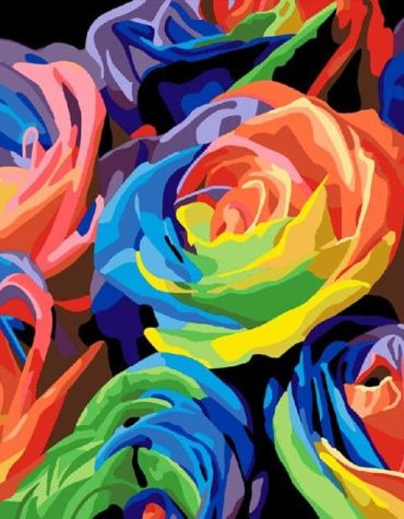 Colorful Roses Paint By Numbers