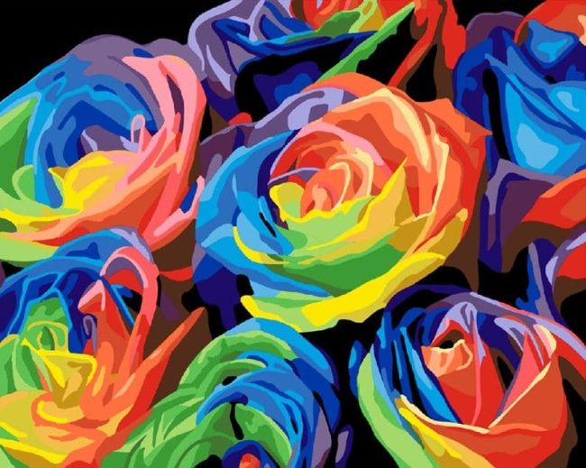 Colorful Roses Paint By Numbers