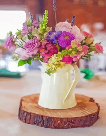 Spring Flowers in Jug Paint By Numbers