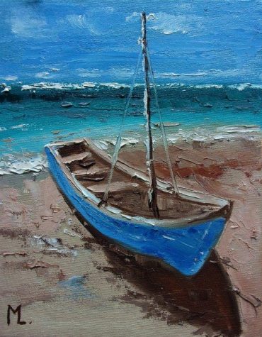 Blue Beach Scene Paint By Numbers