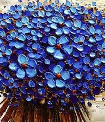 Blue Flower Tree Paint By Numbers