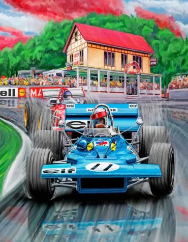 Blue F1 Racing Car Paint By Numbers