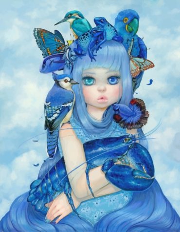 Blue Girl Wildlife Paint By Numbers