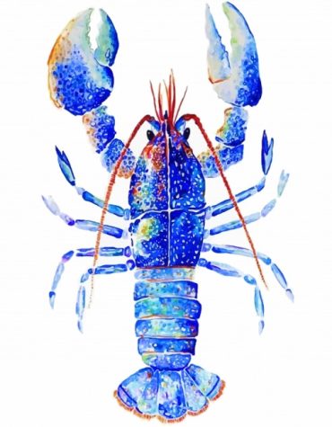 Blue Lobster Abstract Paint By Numbers