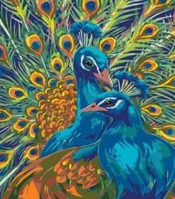 Blue Peacock Indian Peafowl Paint By Numbers