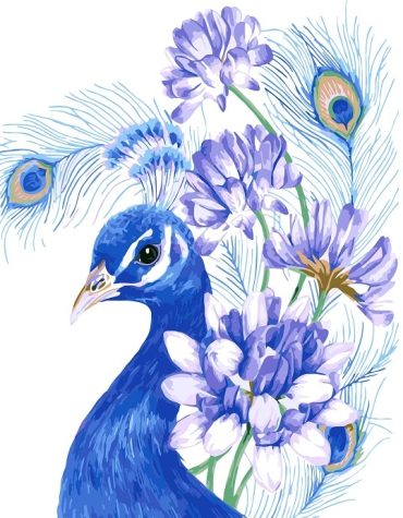 Blue Peacock Painting Kit Paint By Numbers