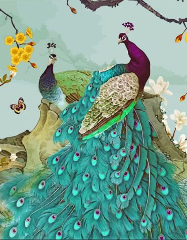 Indian Peafowl Blue Paint By Numbers