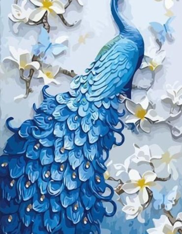 Blue Peafowl Artistry Paint By Numbers