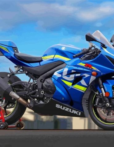 Blue Suzuki Motorcycle Engine Paint By Numbers