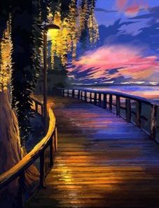 Boardwalk Sunrise Landscape Paint By Numbers