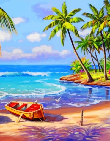 Beach Boats Seascape Paint By Numbers