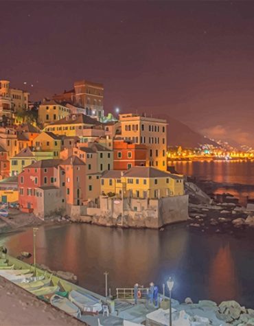 Boccadasse Nightscape View Paint By Numbers