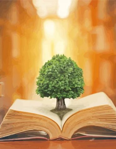 Book Tree DIY Project Paint By Numbers