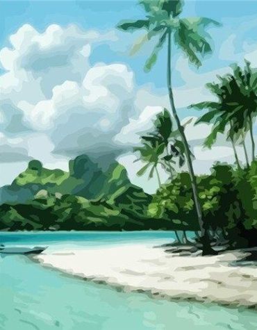 Bora Bora Seaside Scenery Paint By Numbers