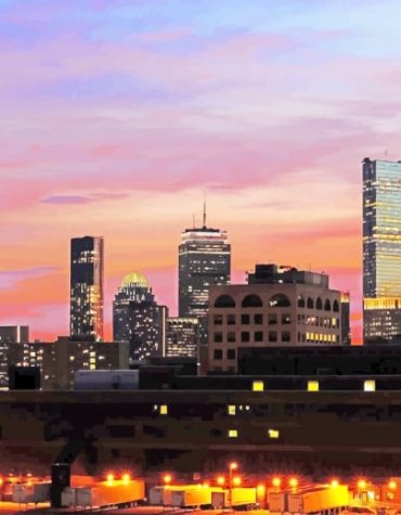 Boston City Sunset Paint By Numbers