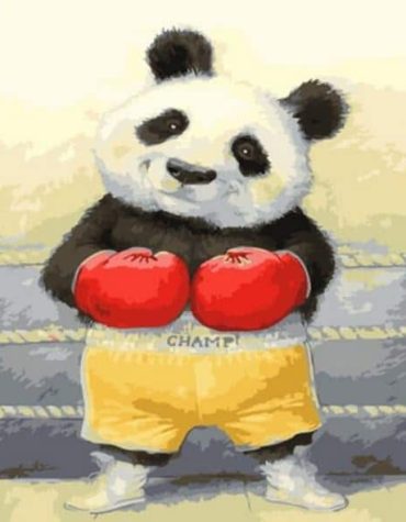 Boxing Panda Animal Paint By Numbers