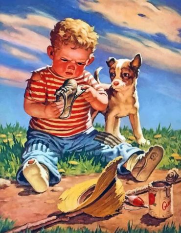 Boys and Dogs Companionship Paint By Numbers