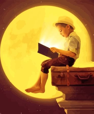 Boy With Moon Nighttime Paint By Numbers