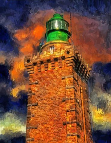 Green Brick Lighthouse Paint By Numbers