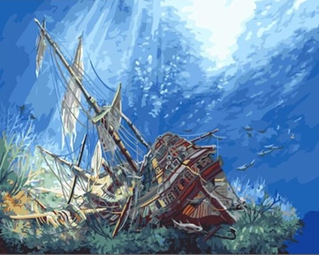 Ocean Shipwreck Paint By Numbers