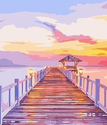 Romantic Ocean Boardwalk Paint By Numbers