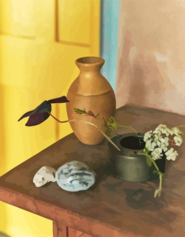 Brown Vase Flowers Paint By Numbers