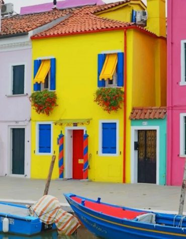 Bursting Colors of Burano Venice Paint By Numbers