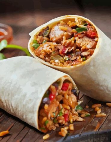 Burrito Recipe Delight Paint By Numbers