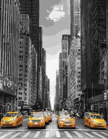 New York Cityscape Taxi Paint By Numbers