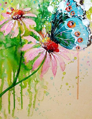 Butterfly And Flower Painting Paint By Numbers