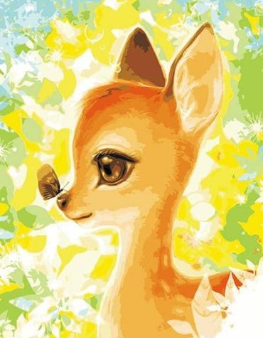 Butterfly and Deer Wilderness Paint By Numbers