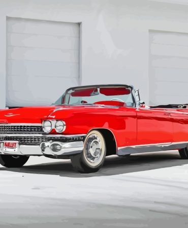 Red Cadillac 1959 Classic Car Paint By Numbers