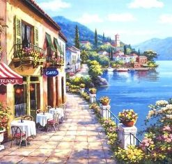 Cafe Seascape City Paint By Numbers