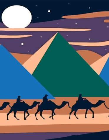 Sahara Camels Under Moonlight Paint By Numbers