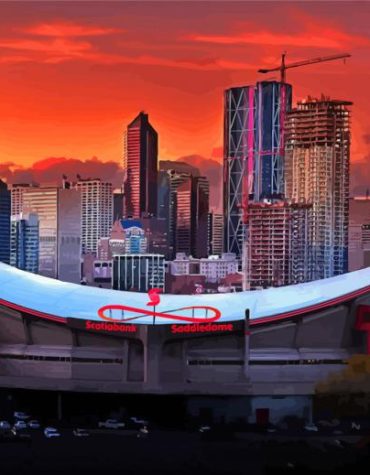 Calgary Orange Sky Paint By Numbers