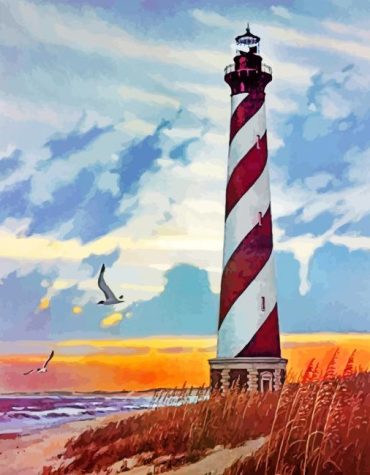 Cape Hatteras Lighthouse Sunset Paint By Numbers