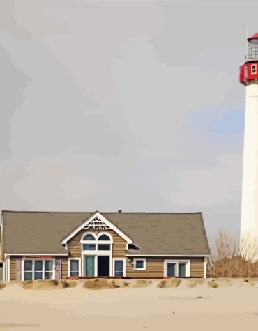 Cape May Lighthouse Scenic Paint By Numbers