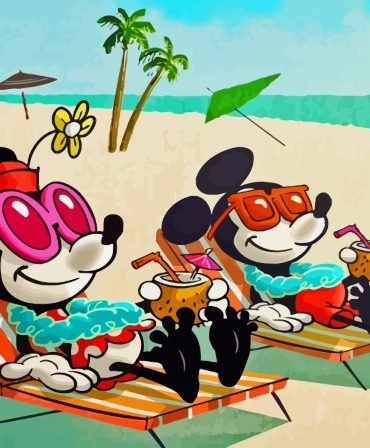 Disney Mickey and Minnie Beach Paint By Numbers