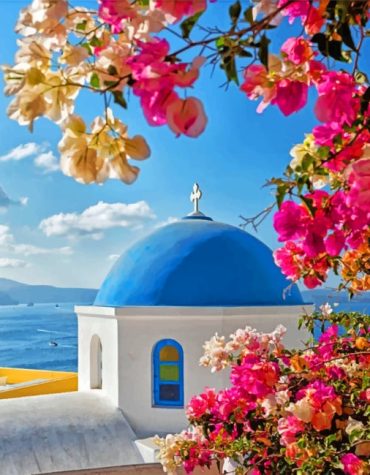 Oia Greece Castle Scenes Paint By Numbers