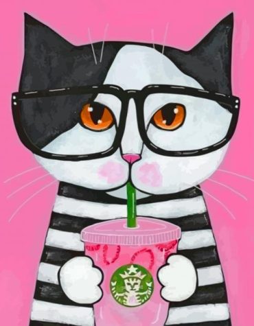 Cat with Glasses Paint By Numbers