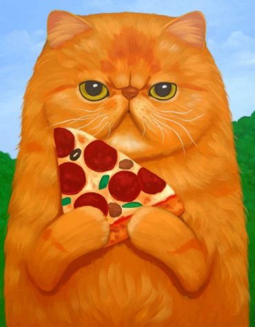 Fat Cat with Pizza Paint By Numbers