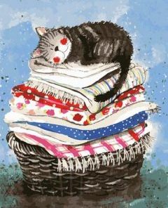 Cat and Towels Paint By Numbers