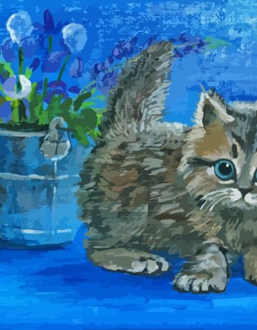 Cat and Flowers Paint By Numbers